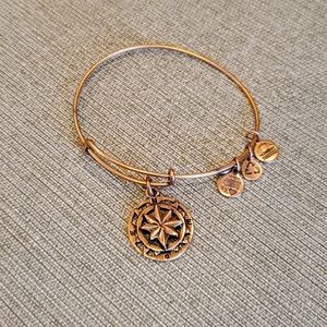 Alex and Ani Compass Gold Charm Bracelet adjustable Bangle boho